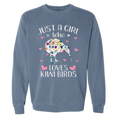 Just A Girl Who Loves Kiwis Cute Kiwi Lover Girls Kids Garment-Dyed Sweatshirt