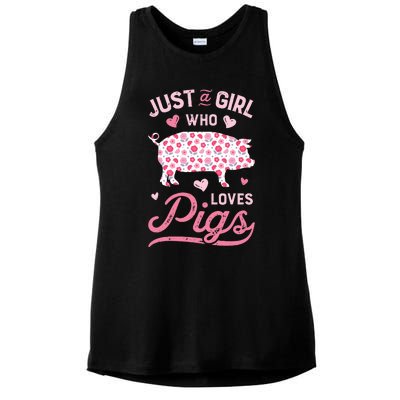 Just A Girl Who Loves Pigs Funny Pig Lover Ladies PosiCharge Tri-Blend Wicking Tank