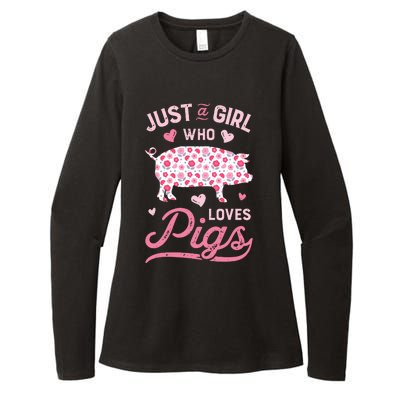 Just A Girl Who Loves Pigs Funny Pig Lover Womens CVC Long Sleeve Shirt