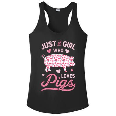 Just A Girl Who Loves Pigs Funny Pig Lover Ladies PosiCharge Competitor Racerback Tank