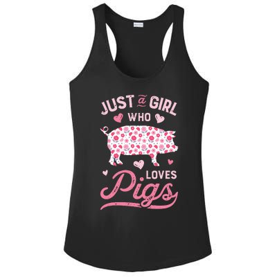 Just A Girl Who Loves Pigs Funny Pig Lover Ladies PosiCharge Competitor Racerback Tank