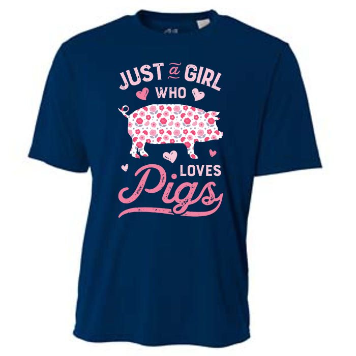 Just A Girl Who Loves Pigs Funny Pig Lover Cooling Performance Crew T-Shirt