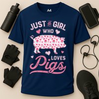 Just A Girl Who Loves Pigs Funny Pig Lover Cooling Performance Crew T-Shirt