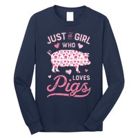 Just A Girl Who Loves Pigs Funny Pig Lover Long Sleeve Shirt