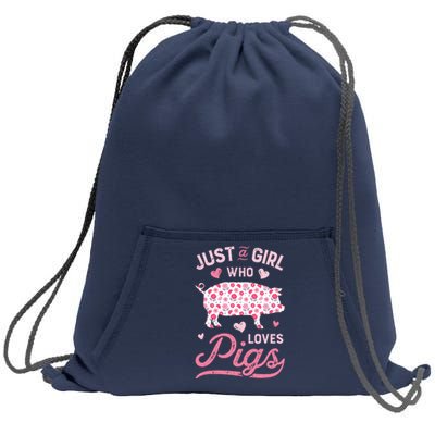 Just A Girl Who Loves Pigs Funny Pig Lover Sweatshirt Cinch Pack Bag