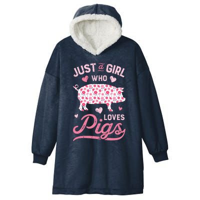 Just A Girl Who Loves Pigs Funny Pig Lover Hooded Wearable Blanket