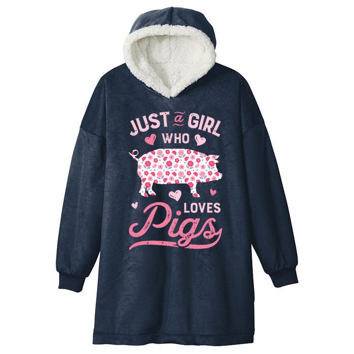 Just A Girl Who Loves Pigs Funny Pig Lover Hooded Wearable Blanket