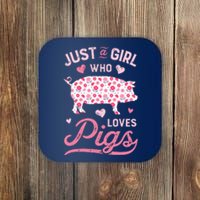 Just A Girl Who Loves Pigs Funny Pig Lover Coaster