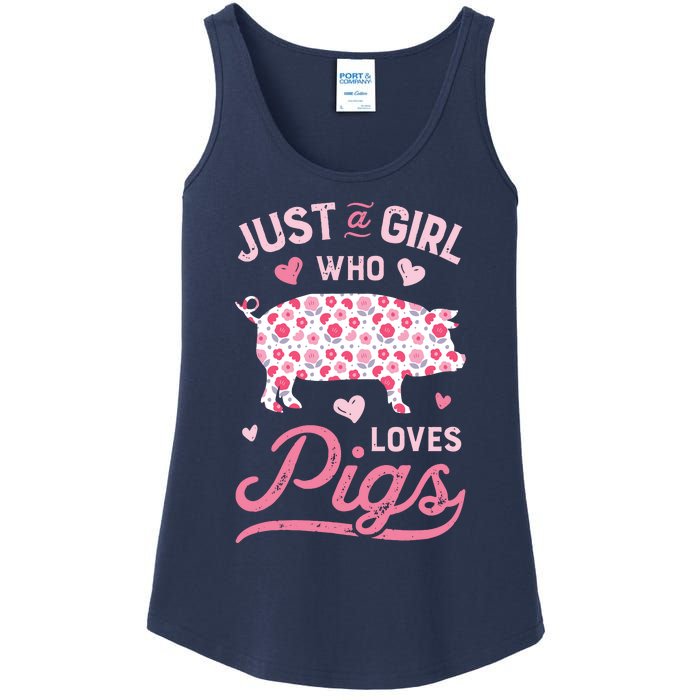 Just A Girl Who Loves Pigs Funny Pig Lover Ladies Essential Tank