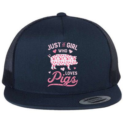Just A Girl Who Loves Pigs Funny Pig Lover Flatbill Hat