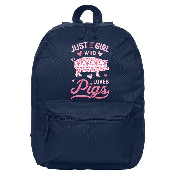 Just A Girl Who Loves Pigs Funny Pig Lover 16 in Basic Backpack