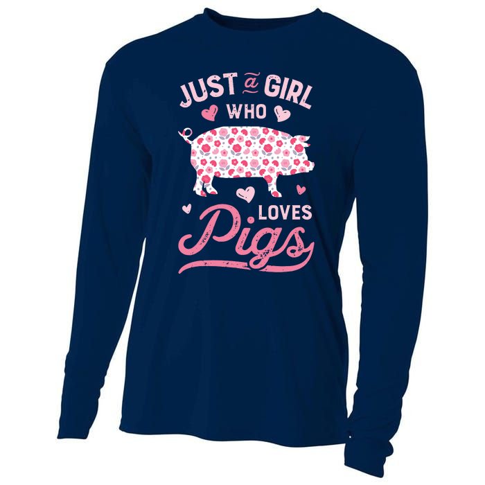 Just A Girl Who Loves Pigs Funny Pig Lover Cooling Performance Long Sleeve Crew