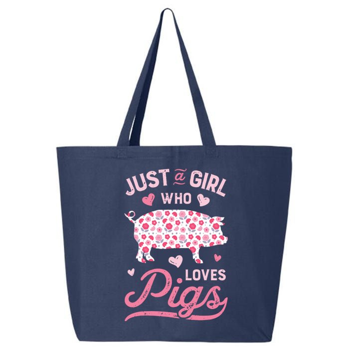 Just A Girl Who Loves Pigs Funny Pig Lover 25L Jumbo Tote