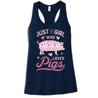 Just A Girl Who Loves Pigs Funny Pig Lover Women's Racerback Tank