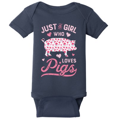 Just A Girl Who Loves Pigs Funny Pig Lover Baby Bodysuit