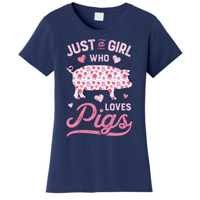 Just A Girl Who Loves Pigs Funny Pig Lover Women's T-Shirt