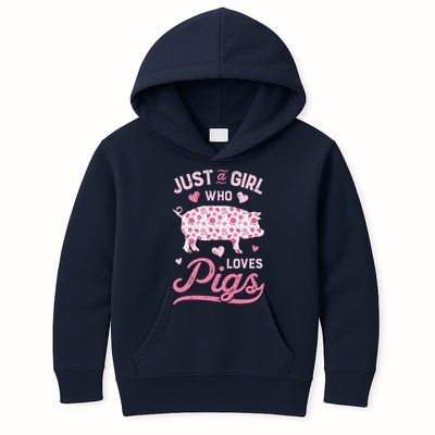 Just A Girl Who Loves Pigs Funny Pig Lover Kids Hoodie