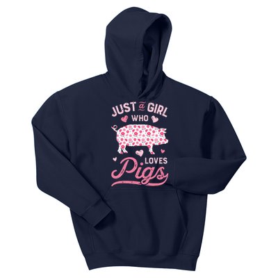 Just A Girl Who Loves Pigs Funny Pig Lover Kids Hoodie