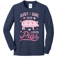 Just A Girl Who Loves Pigs Funny Pig Lover Kids Long Sleeve Shirt