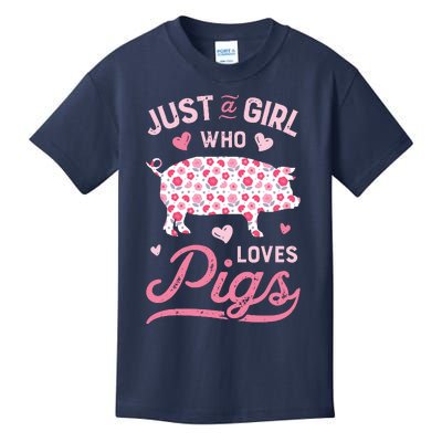 Just A Girl Who Loves Pigs Funny Pig Lover Kids T-Shirt