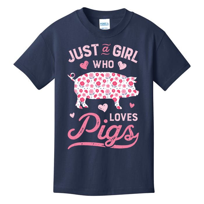 Just A Girl Who Loves Pigs Funny Pig Lover Kids T-Shirt