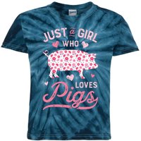 Just A Girl Who Loves Pigs Funny Pig Lover Kids Tie-Dye T-Shirt