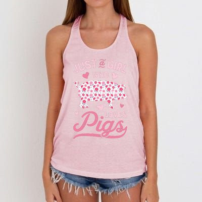 Just A Girl Who Loves Pigs Funny Pig Lover Women's Knotted Racerback Tank