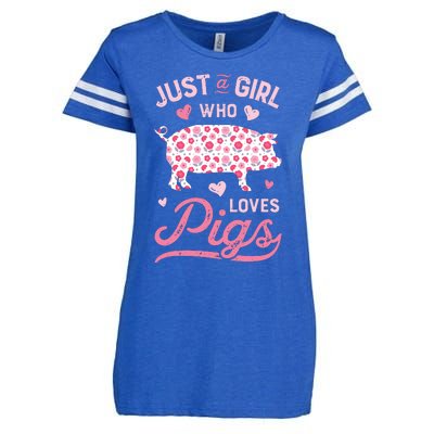 Just A Girl Who Loves Pigs Funny Pig Lover Enza Ladies Jersey Football T-Shirt