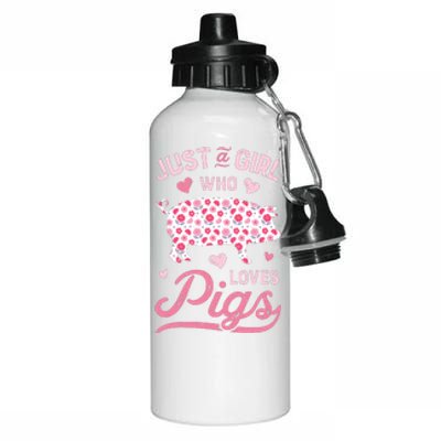 Just A Girl Who Loves Pigs Funny Pig Lover Aluminum Water Bottle