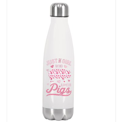 Just A Girl Who Loves Pigs Funny Pig Lover Stainless Steel Insulated Water Bottle