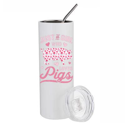 Just A Girl Who Loves Pigs Funny Pig Lover Stainless Steel Tumbler