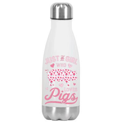 Just A Girl Who Loves Pigs Funny Pig Lover Stainless Steel Insulated Water Bottle