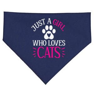 Just A Girl Who Loves Cats Funny Cat Lovers USA-Made Doggie Bandana