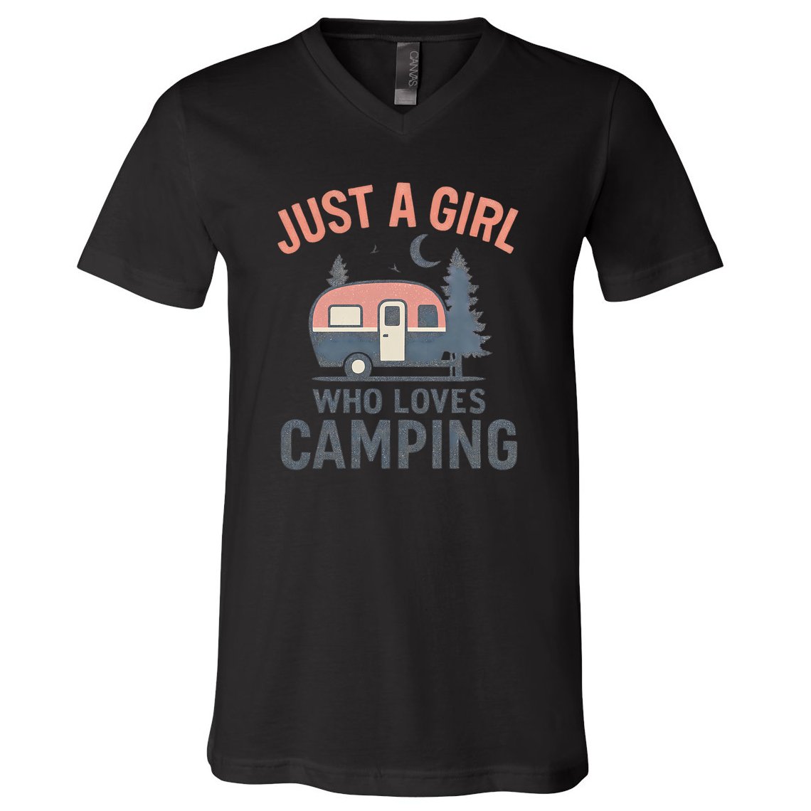 Just a Girl Who Loves Camping V-Neck T-Shirt