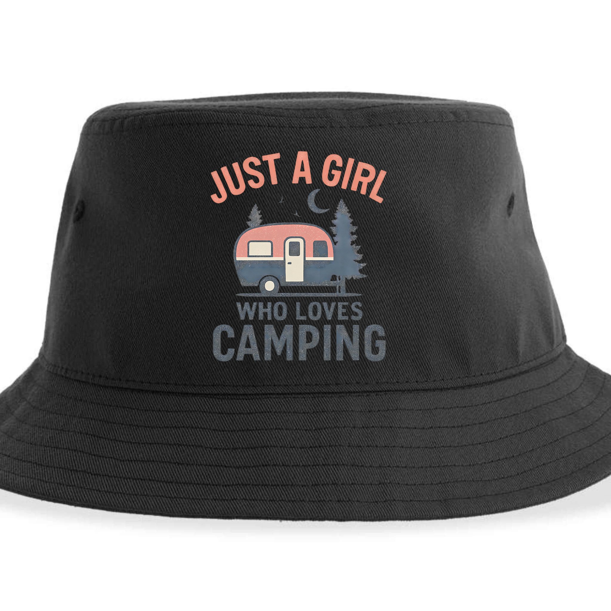 Just a Girl Who Loves Camping Sustainable Bucket Hat