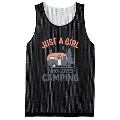 Just a Girl Who Loves Camping Mesh Reversible Basketball Jersey Tank
