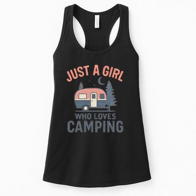 Just a Girl Who Loves Camping Womens Tank Top