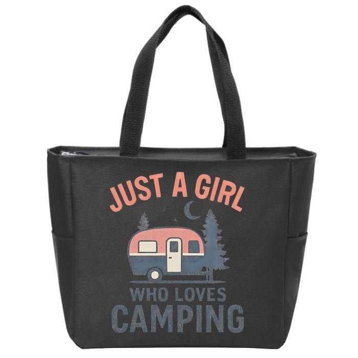 Just a Girl Who Loves Camping Zip Tote Bag