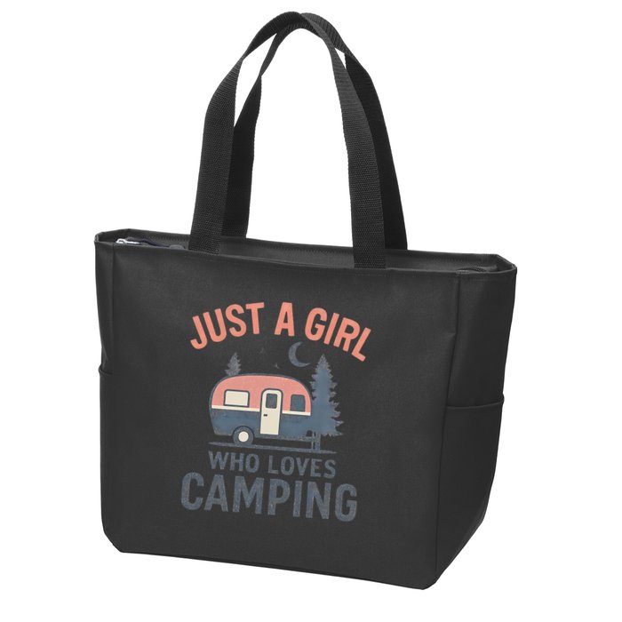Just a Girl Who Loves Camping Zip Tote Bag