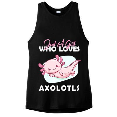 Just A Girl Who Loves Axolotl Ladies PosiCharge Tri-Blend Wicking Tank