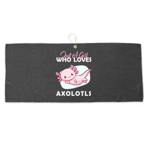 Just A Girl Who Loves Axolotl Large Microfiber Waffle Golf Towel