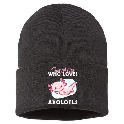 Just A Girl Who Loves Axolotl Sustainable Knit Beanie