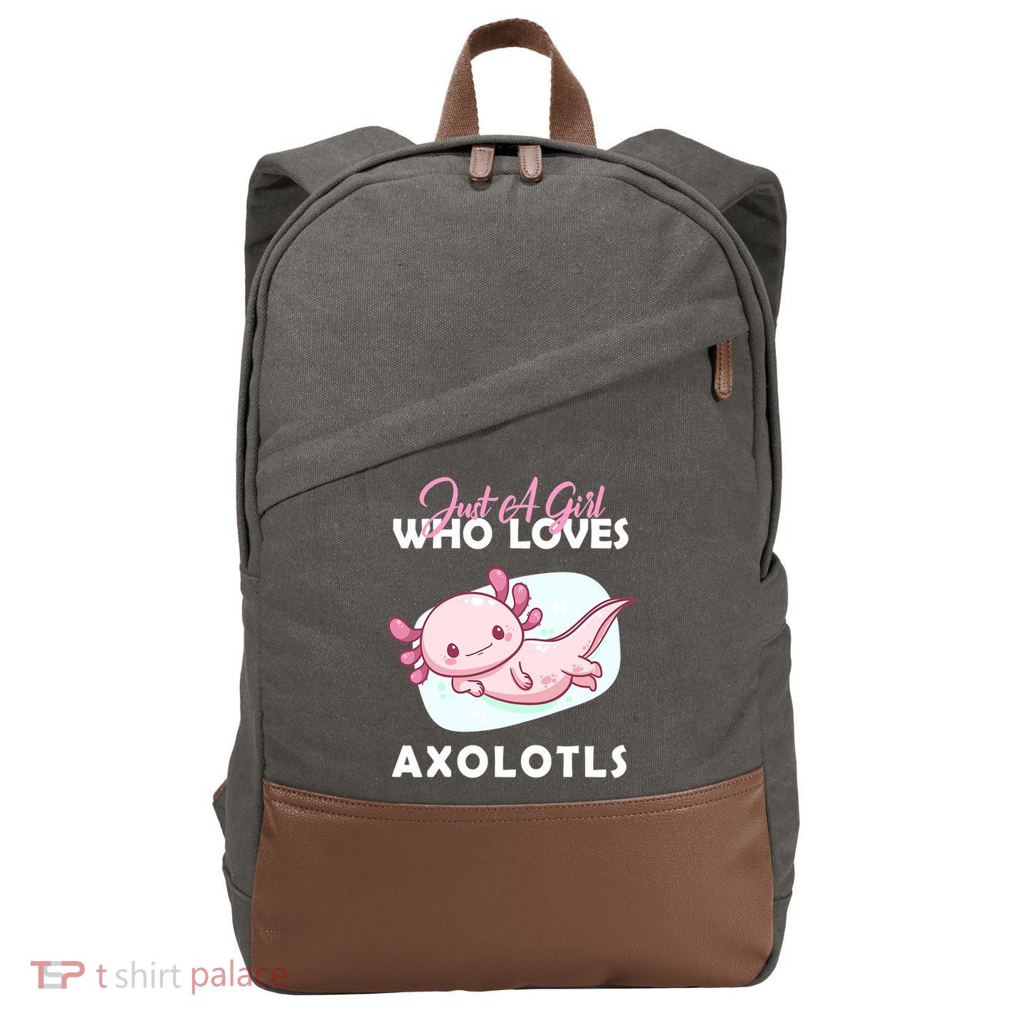 Just A Girl Who Loves Axolotl Cotton Canvas Backpack