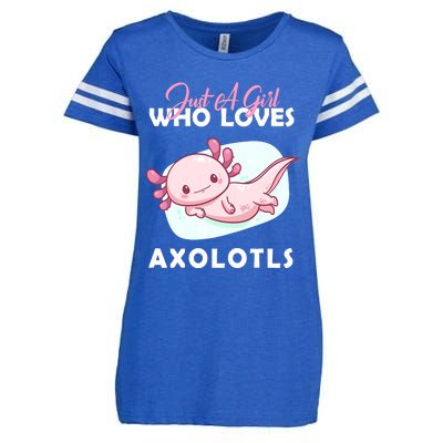 Just A Girl Who Loves Axolotl Enza Ladies Jersey Football T-Shirt