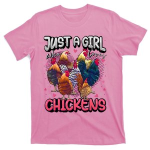 Just A Girl Who Loves Chickens Cute Chicken Lover Farmers T-Shirt