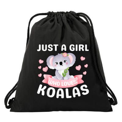 Just A Girl Who Loves Koala Bear Funny Christmas Birthday Drawstring Bag