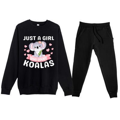 Just A Girl Who Loves Koala Bear Funny Christmas Birthday Premium Crewneck Sweatsuit Set