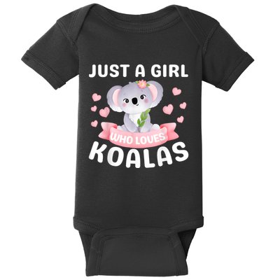 Just A Girl Who Loves Koala Bear Funny Christmas Birthday Baby Bodysuit