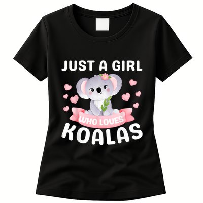 Just A Girl Who Loves Koala Bear Funny Christmas Birthday Womens T-Shirt