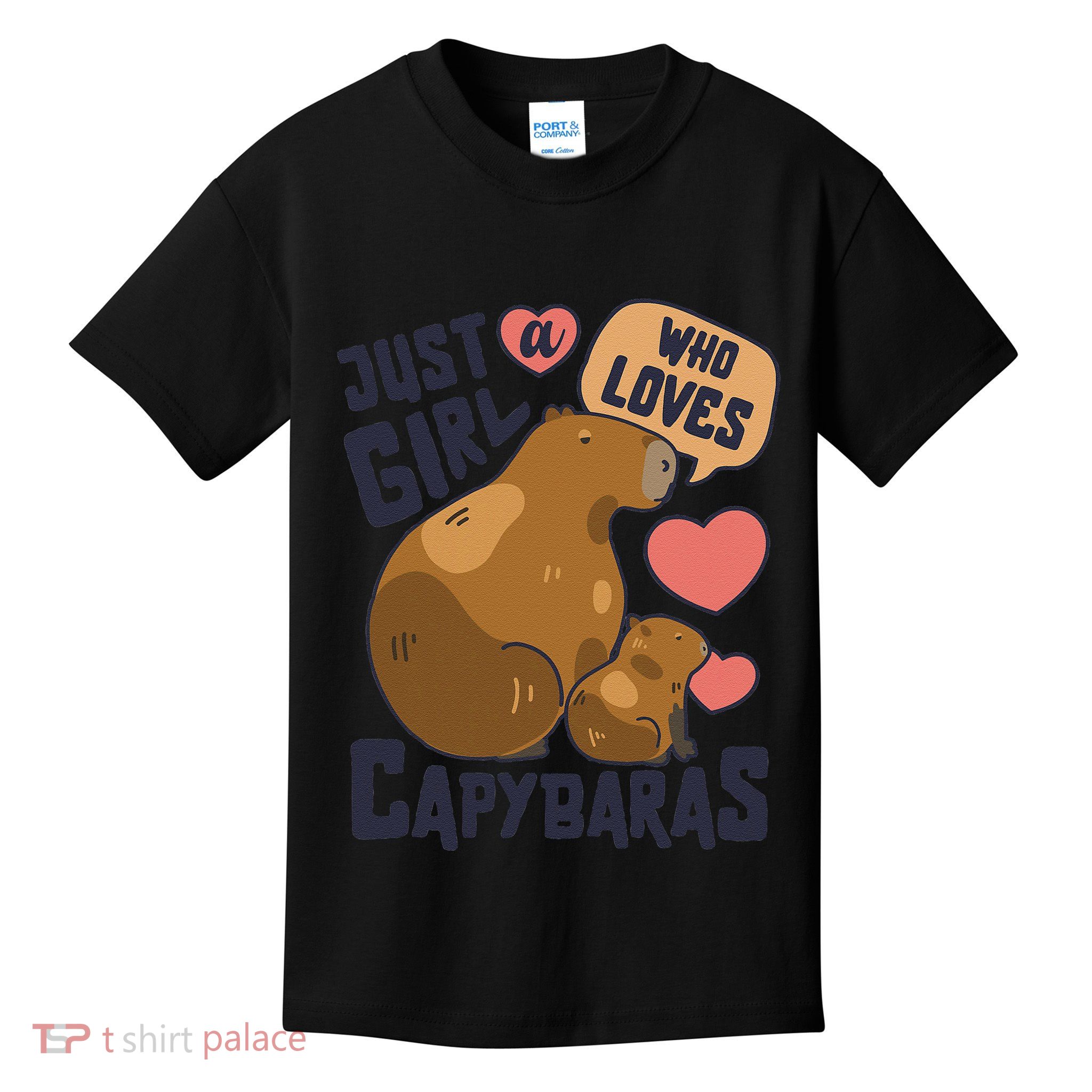 Just A Girl Who Loves Capybaras Capybara Lover Rodent Animal Kids T-Shirt